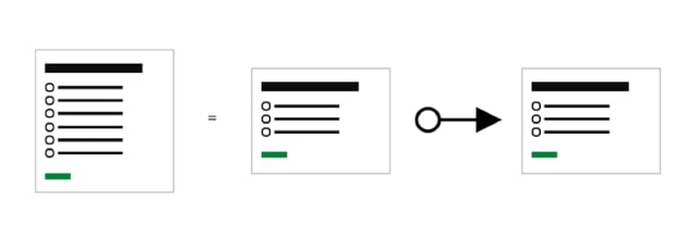 A simple wireframe showing a multi-step form